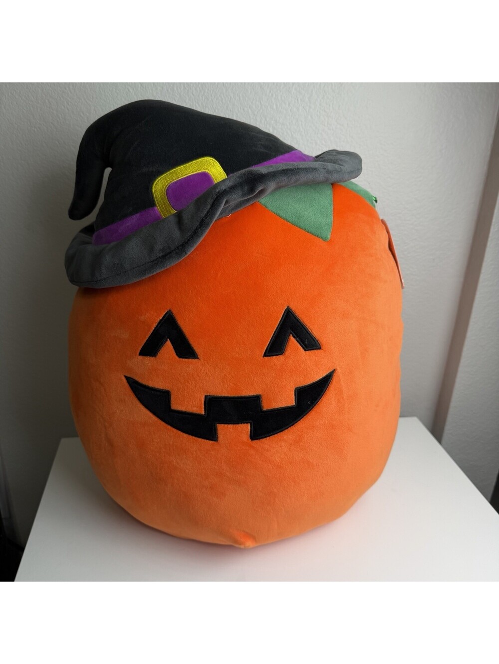 Squishmallows Paige 20” Halloween Pumpkin Witch Hat Jack-O-Lantern Plush NWT